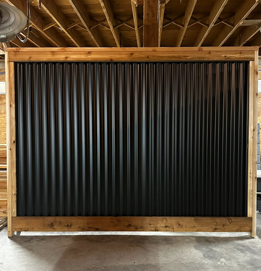 Black on Black Corrugated Metal Fencing Panel (Metal Only)