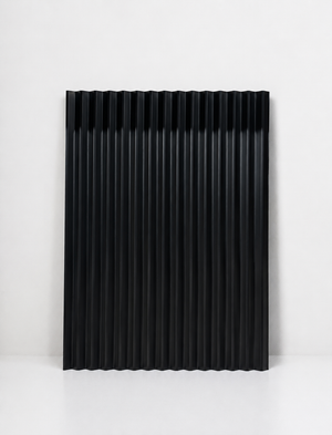 Black on Black Corrugated Metal Fencing Panel